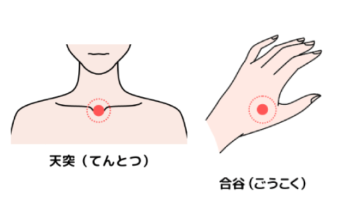 天突と合谷